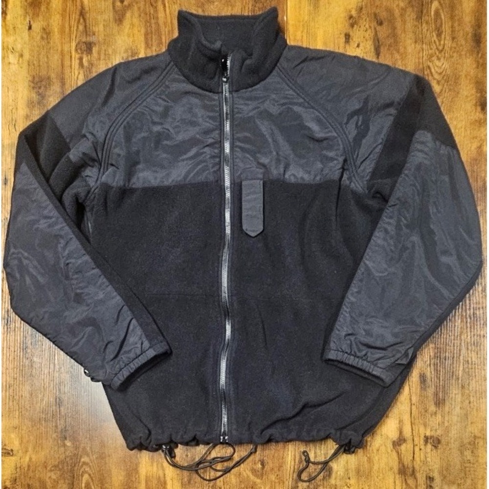 US Navy Fleece Liner Parka Size Large Long Black Full Zip BIB Military Warm